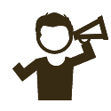 Icon of a person shouting through a megaphone.