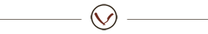 Minimalist logo with a stylized letter 'V' in a circle on a brown background.